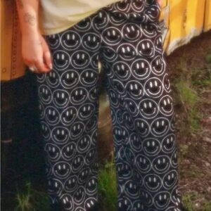 Emy Ave Black Smiley Face Women's Pants